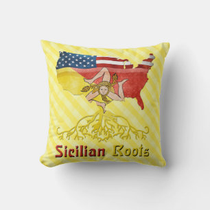 American Sicilian Roots, Sicily Throw Pillow