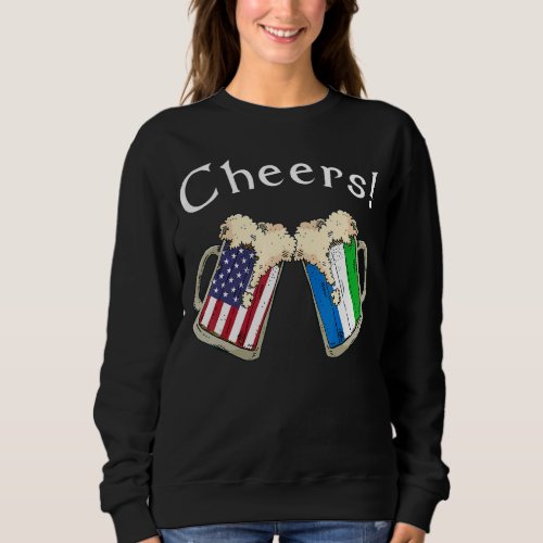 American Sierra Leonean Patriot US Flag Beer Leone Sweatshirt