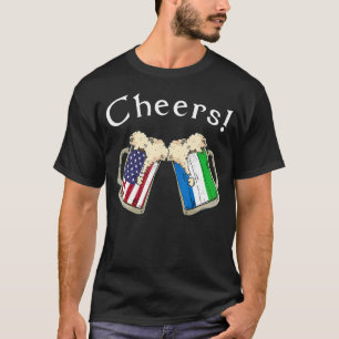 American Sierra Leonean Patriot US Flag Beer Leone T-Shirt