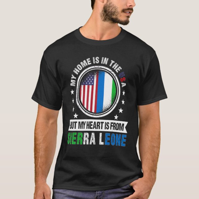American Sierre Leonean Flag Sierra Leone American T-Shirt (Front)