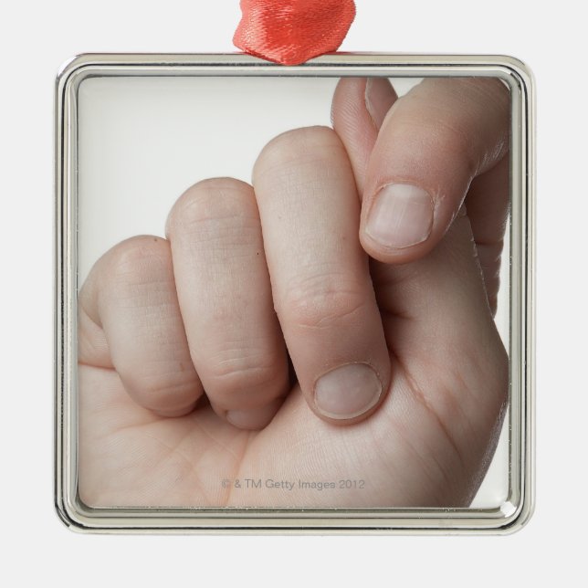 American Sign Language 9 Metal Ornament (Front)