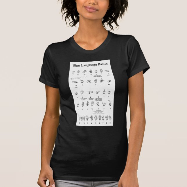 American Sign Language Alphabet and Numbers T-Shirt (Front)