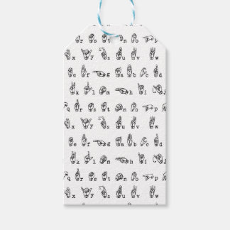 American Sign Language Alphabet in Black and White Gift Tags