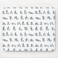 American Sign Language Alphabet in Black and White