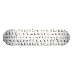 American Sign Language Alphabet in Black and White Skateboard Deck
