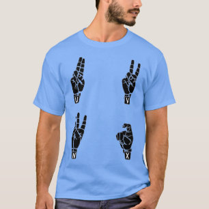 American sign language alphabet letters U to X T-Shirt