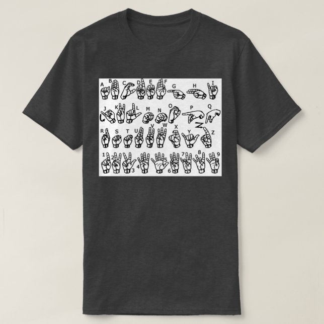 American Sign Language Alphabet T-Shirt (Design Front)