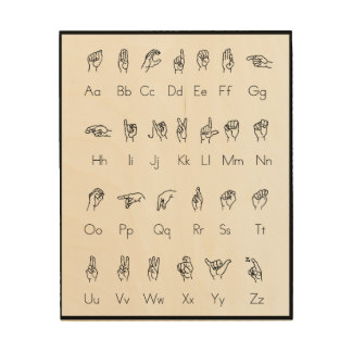 American Sign Language Alphabet Wood Wall Art