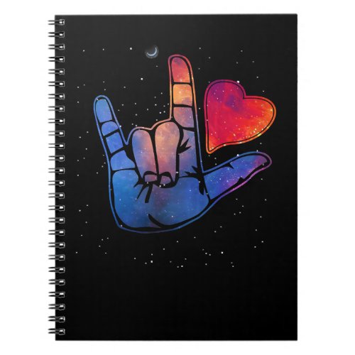 American Sign Language ASL I love you in sign lang Notebook