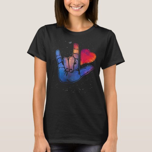 American Sign Language ASL I love you in sign lang T_Shirt