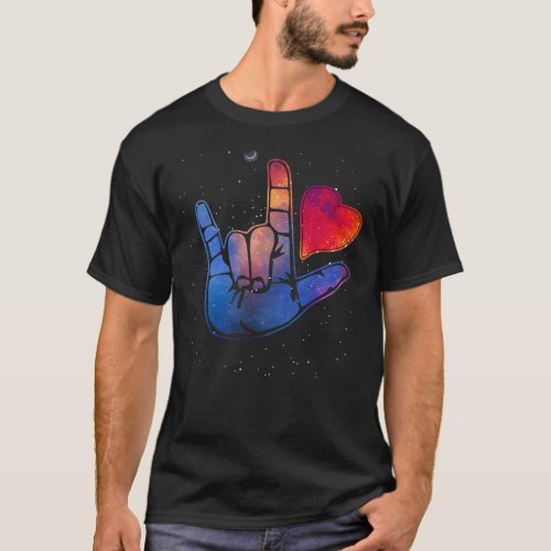 American Sign Language ASL I love you in sign lang T_Shirt