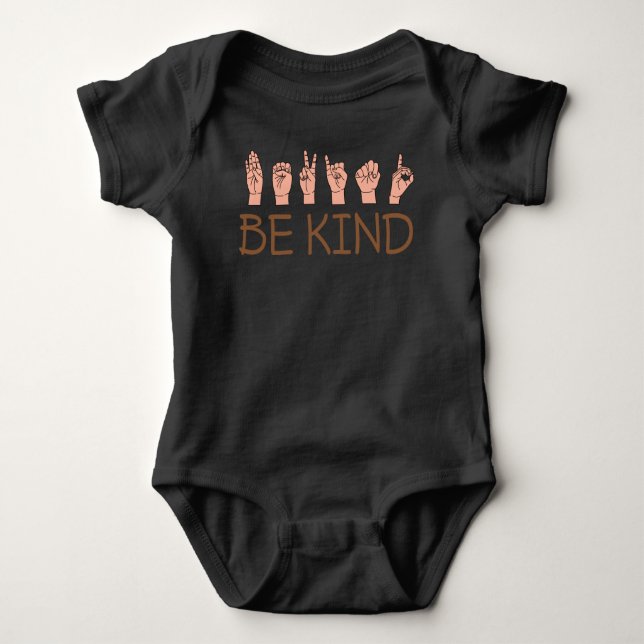 American Sign Language ASL Interpreter Kind Baby Bodysuit (Front)