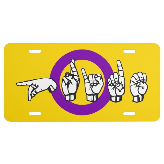 American Sign Language Asl Intersex Pride Lgbt License Plate 4053