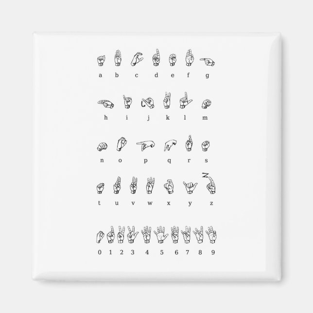 American Sign Language (ASL) Magnet (Front)