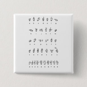 American Sign Language (ASL) Pinback Button