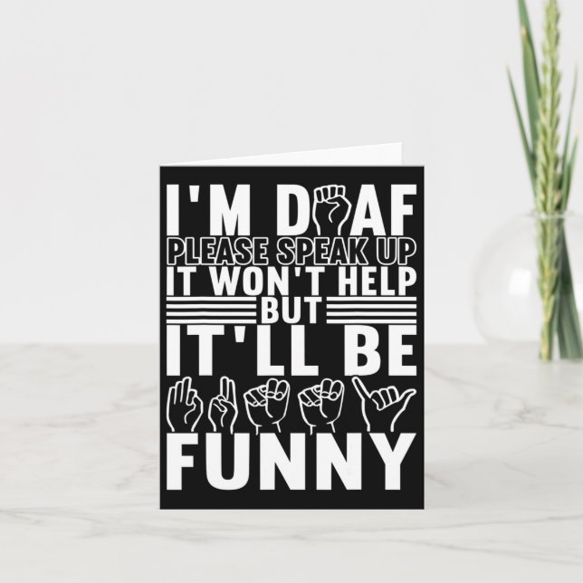 American Sign Language Deaf Awareness 13  Card (Front)