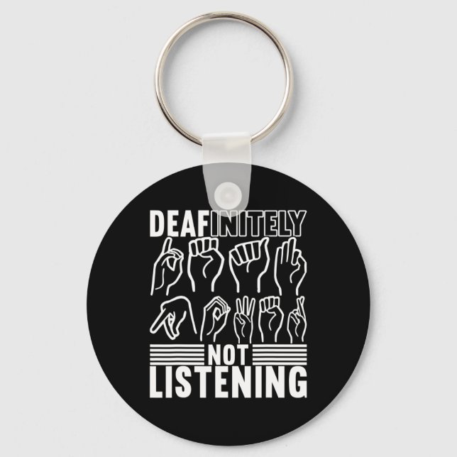 American Sign Language Deaf Awareness 1 Keychain (Front)