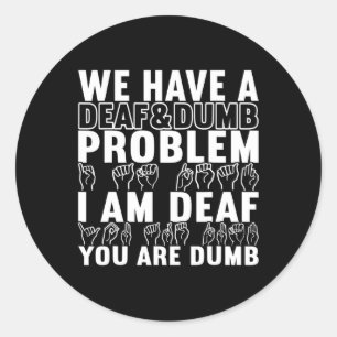 American Sign Language Deaf Awareness 20 Classic Round Sticker