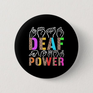 American Sign Language Deaf Awareness 3  Button
