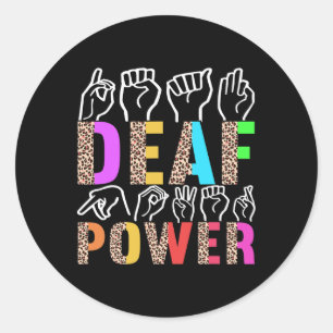 American Sign Language Deaf Awareness 3  Classic Round Sticker