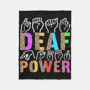 American Sign Language Deaf Awareness 3 Fleece Blanket