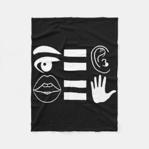 American Sign Language Deaf Awareness 6 Fleece Blanket