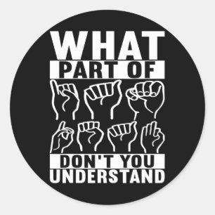 American Sign Language Deaf Awareness 7 Classic Round Sticker