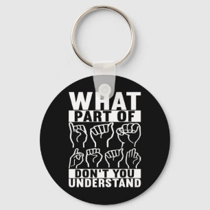 American Sign Language Deaf Awareness 7 Keychain