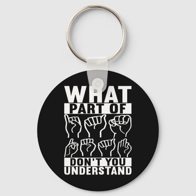 American Sign Language Deaf Awareness 7 Keychain (Front)