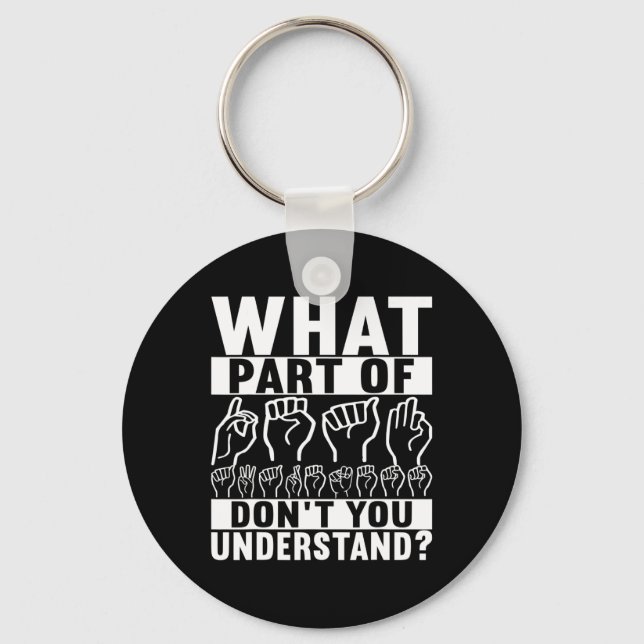 American Sign Language Deaf Awareness  Keychain (Front)