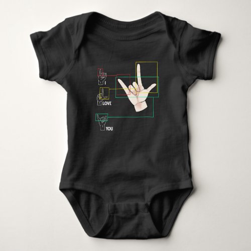 American Sign Language Hand Sign ASL I Love You Baby Bodysuit