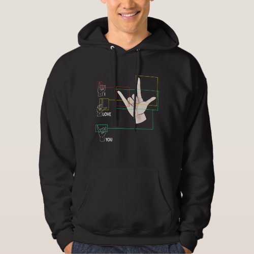 American Sign Language Hand Sign ASL I Love You Hoodie