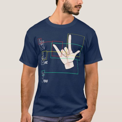 American Sign Language Hand Sign ASL I Love You T_Shirt