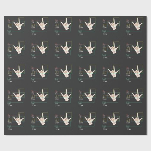 American Sign Language Hand Sign ASL I Love You Wrapping Paper Zazzle