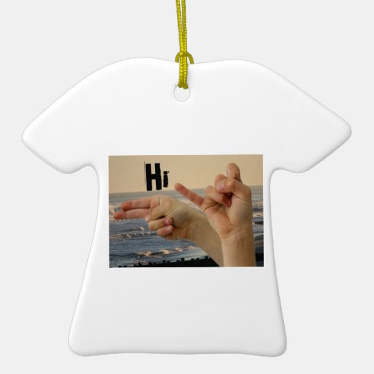 American Sign Language "Hi" Ceramic Ornament
