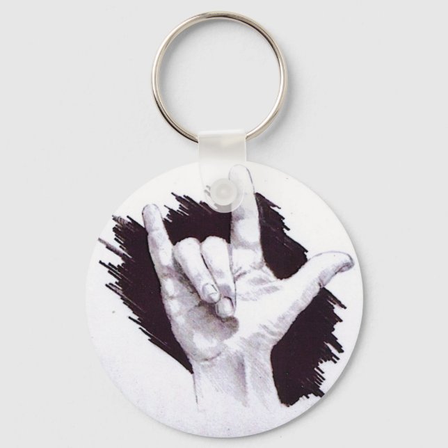 AMERICAN SIGN LANGUAGE I LOVE YOU KEYCHAIN (Front)
