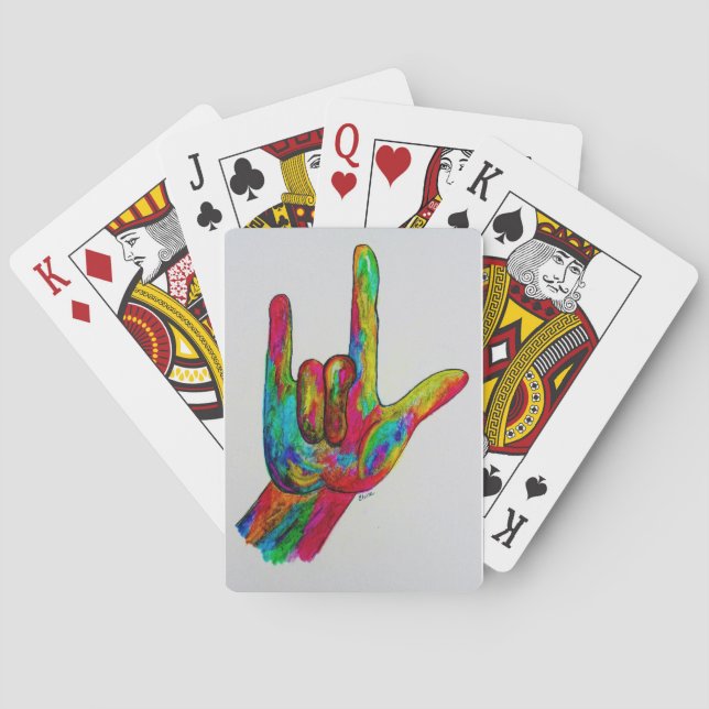 American Sign Language I LOVE YOU Poker Cards (Back)