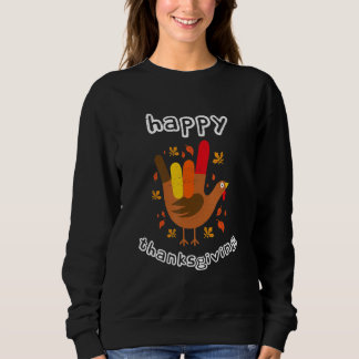American Sign Language I Love You Thanksgiving Tur Sweatshirt