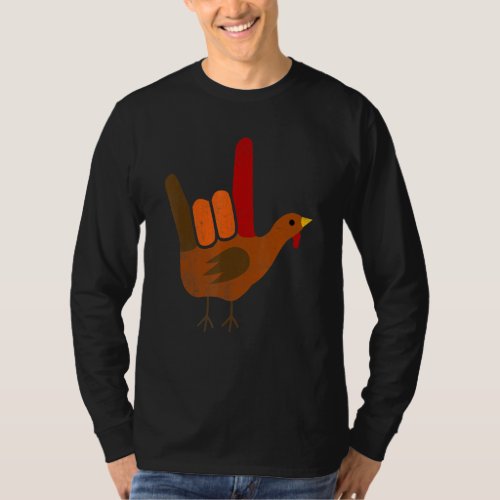 American Sign Language I Love You Thanksgiving Tur T_Shirt