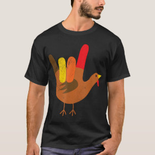 American Sign Language I Love You Thanksgiving Tur T-Shirt