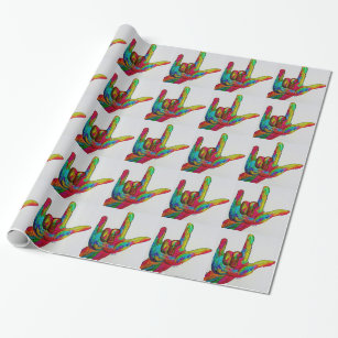 American Sign Language I LOVE YOU Wrapping Paper