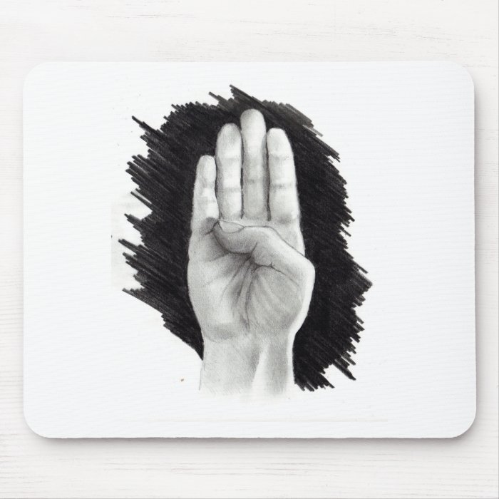 AMERICAN SIGN LANGUAGE LETTER "B" MOUSE MAT