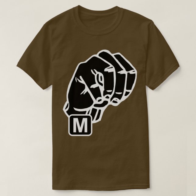 American sign language Letter M T-Shirt (Design Front)