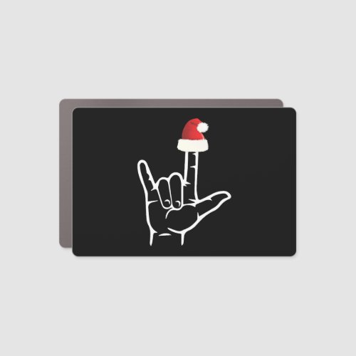 American Sign Language With Santa Hat Christmas