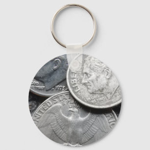 American silver coin key ring
