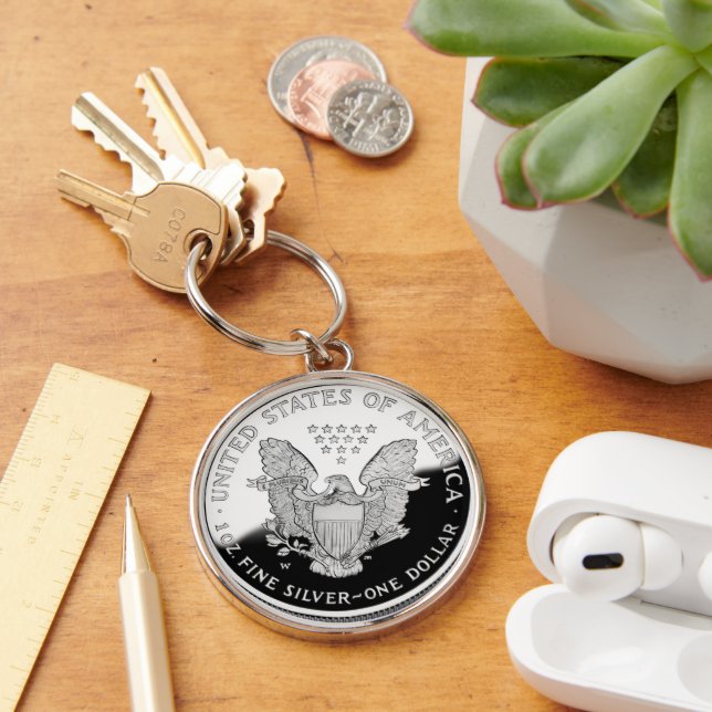 American Silver Eagle 1 Dollar Keychain | Zazzle