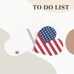 American Simple  Flag Heart Trend Notebook