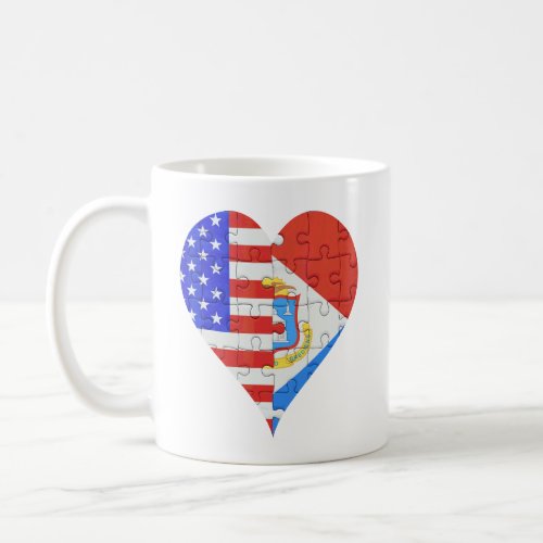 American Sint Maartener Flag Heart  Coffee Mug