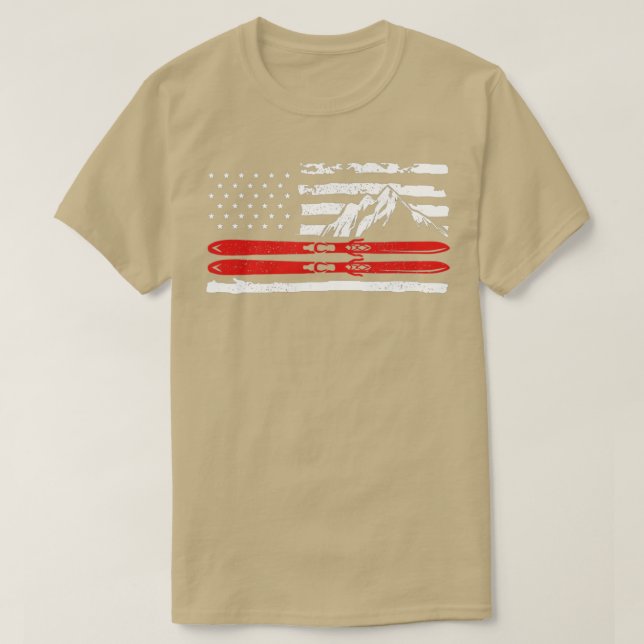 American Skiing Gift For A Skier  T-Shirt (Design Front)
