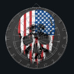 American Skull Dart Board<br><div class="desc">American USA Flag grunge skull</div>